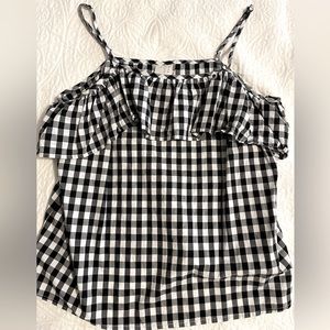 Gingham peplum top